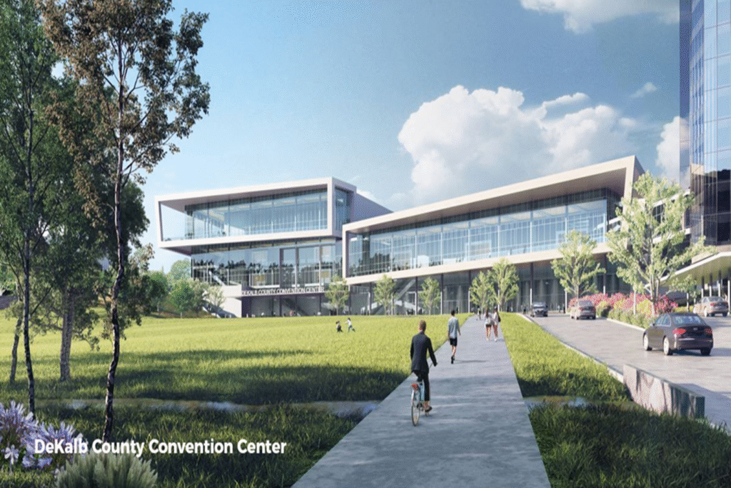 Architectural concept or feasibility study for the proposed DeKalb County Convention Center.
