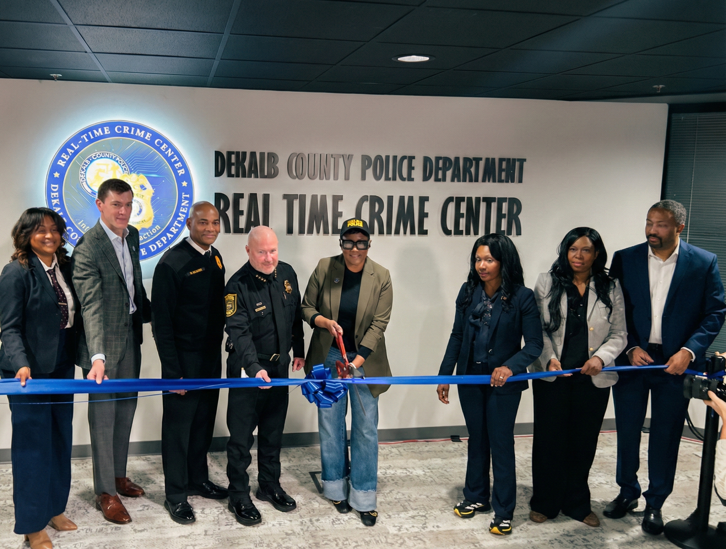 Ribbon-cutting ceremony for the DeKalb County Police Department Real-Time Crime Center.